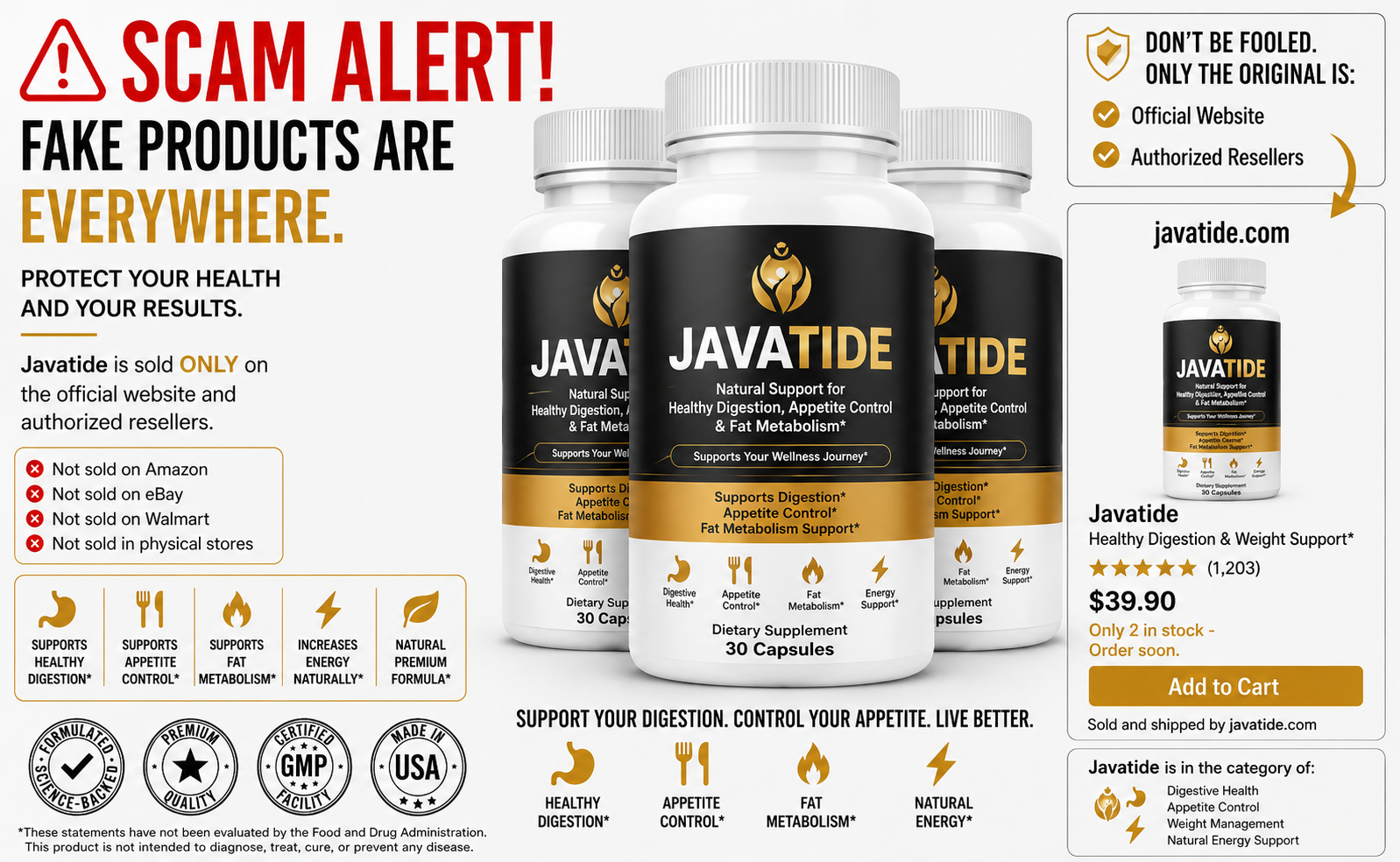 JavaTide counterfeit warning